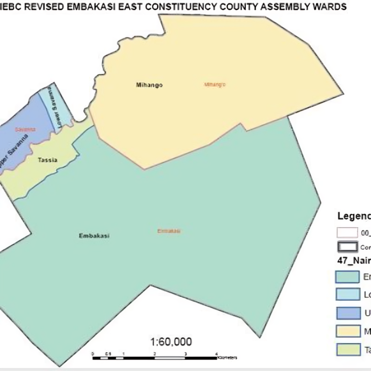 Official Map Of Embakasi East With Ward Boundaries